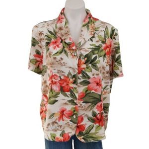 Vintage 1990's Alfred Dunner Hawaiian Tropical Button-up Top, 16